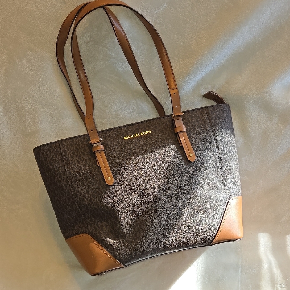Michael Kors Brown and Tan Large Tote Bag